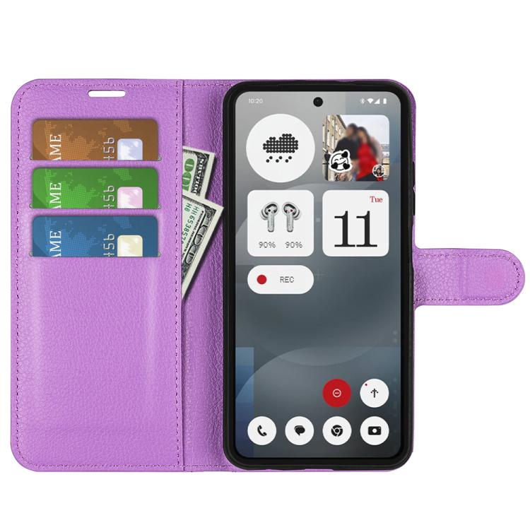 For Nothing Phone 3a Litchi Texture Horizontal Flip Leather Phone Case with Holder
