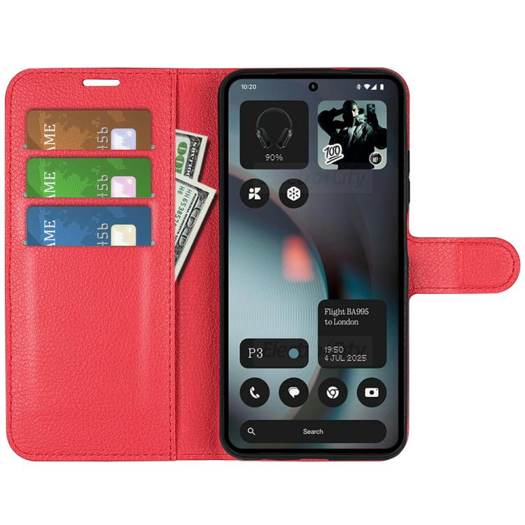 For Nothing Phone 3 5G Litchi Texture Horizontal Flip Leather Phone Case with Holder
