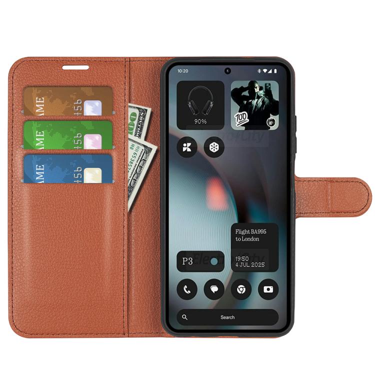 For Nothing Phone 3 5G Litchi Texture Horizontal Flip Leather Phone Case with Holder