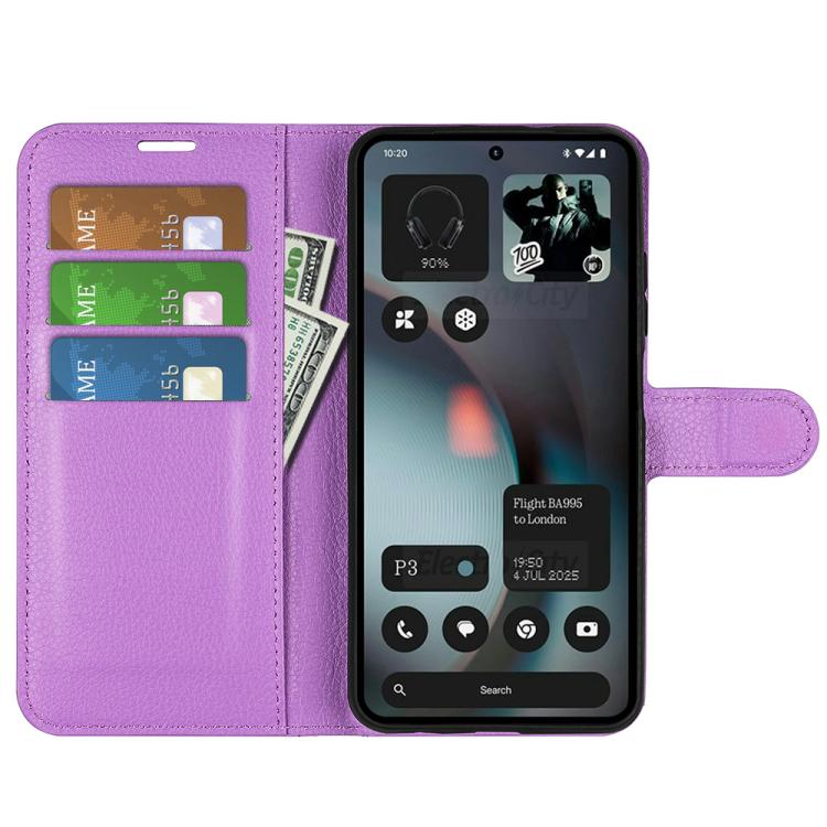 For Nothing Phone 3 5G Litchi Texture Horizontal Flip Leather Phone Case with Holder