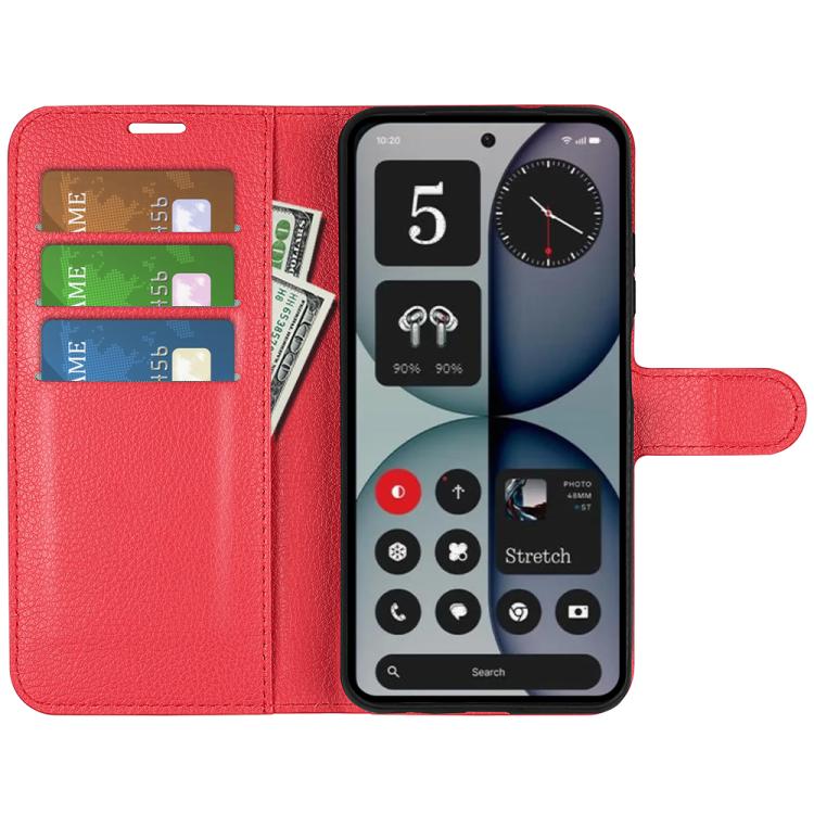 For Nothing Phone 4a Pro Litchi Texture Horizontal Flip Leather Phone Case with Holder