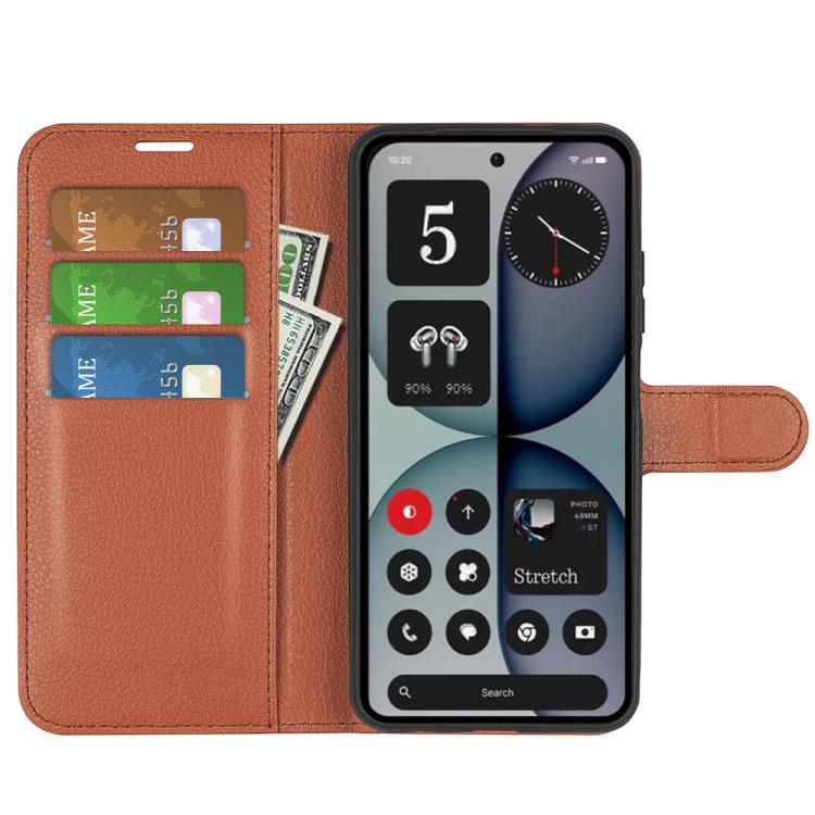 For Nothing Phone 4a Pro Litchi Texture Horizontal Flip Leather Phone Case with Holder