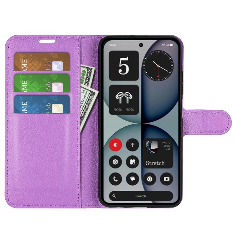 For Nothing Phone 4a Pro Litchi Texture Horizontal Flip Leather Phone Case with Holder
