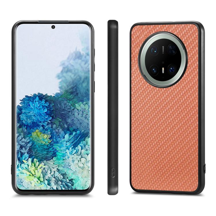 For Huawei Mate 70 Pro Carbon Fiber Texture Leather Back Cover Phone Case