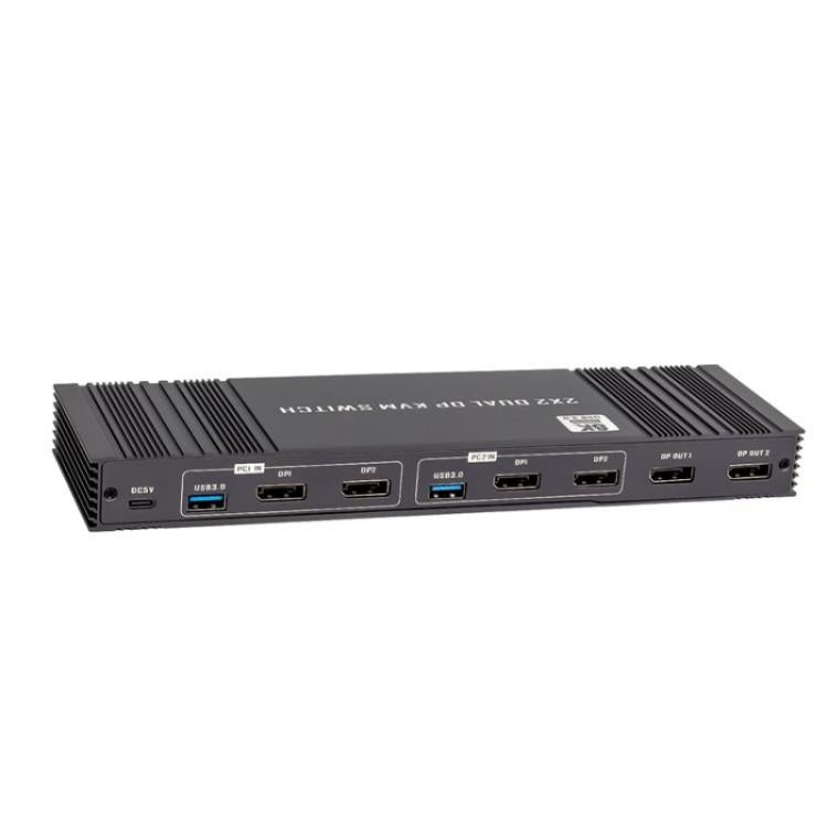 K10-2 For 2 Computers/Monitors USB 3.0 Dual DP Output 8K 60Hz 2x2 Version 2.1 KVM Switcher, Plug:US Plug