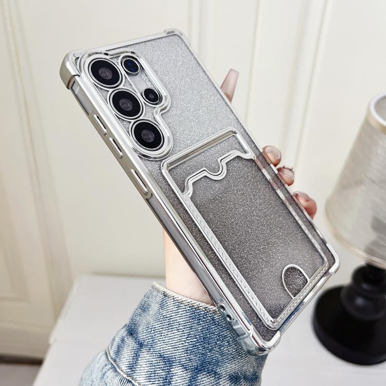 For Samsung Galaxy S26 Ultra 5G Gradient Glitter Plating TPU Phone Case with Card Slot