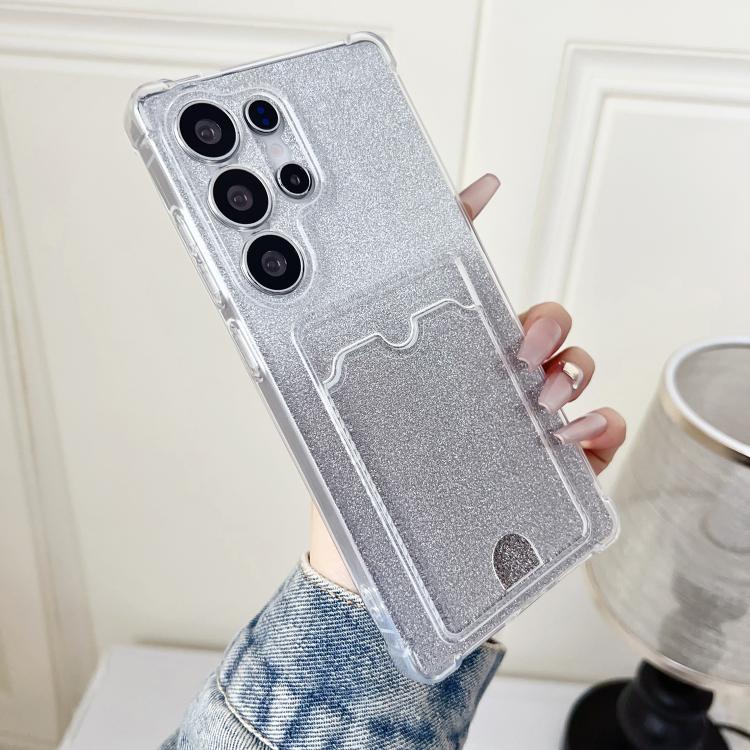 For Samsung Galaxy S26 Ultra 5G Gradient Glitter Plating TPU Phone Case with Card Slot