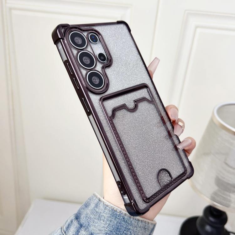 For Samsung Galaxy S26 Ultra 5G Gradient Glitter Plating TPU Phone Case with Card Slot