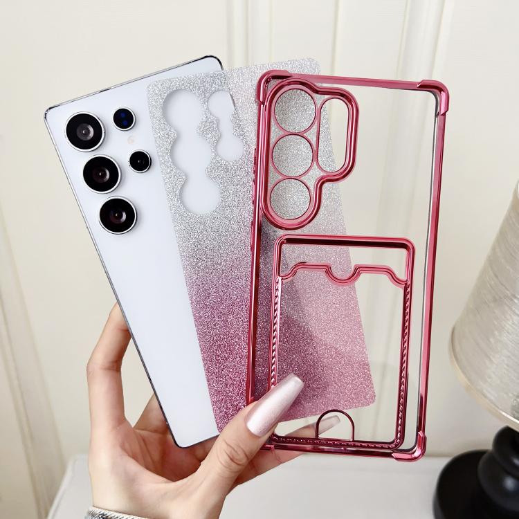 For Samsung Galaxy S26 5G Gradient Glitter Plating TPU Phone Case with Card Slot