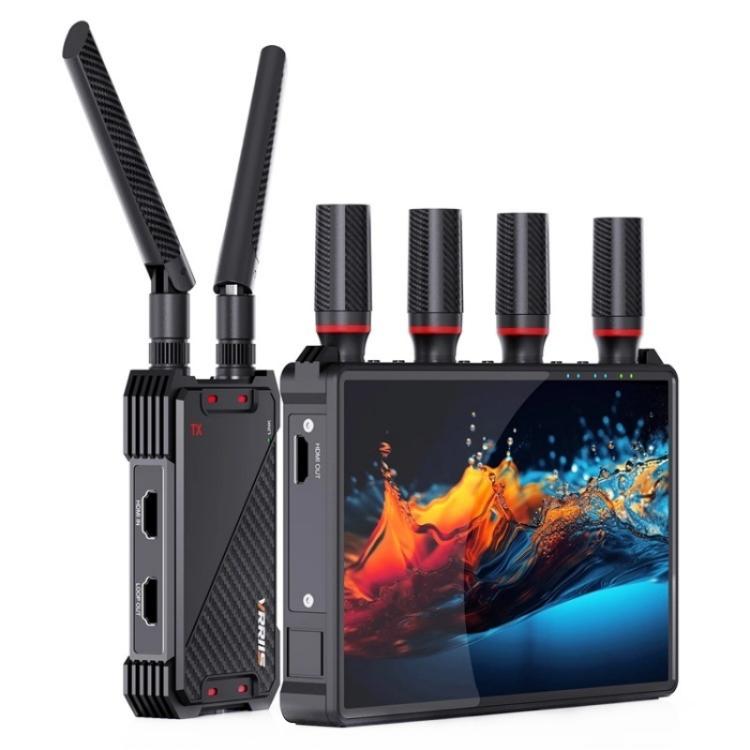 VRRIIS 083H 400M Range 7 Inch LCD Screen HDMI Extender Wireless HDMI Transmitter Receiver, Plug:UK Plug