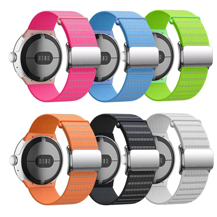 For Google Pixel Watch 4 / 3 / 2 / 1 41mm Magnetic Buckle Nylon Watch Band