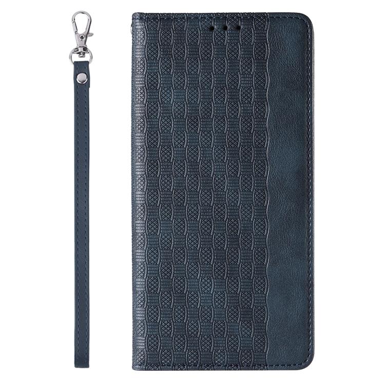 For iPhone 16 Plus Braided Embossed Strong Magnetic Leather Phone Case