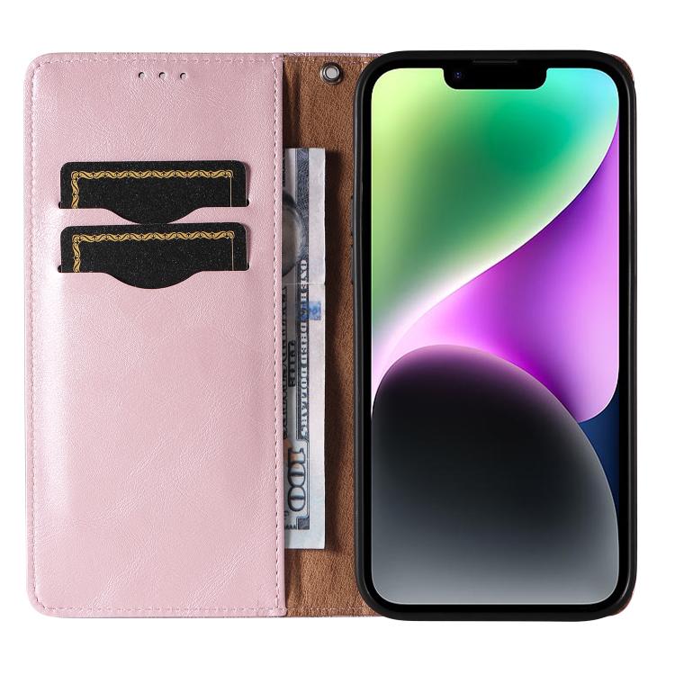 For iPhone 16 Plus Braided Embossed Strong Magnetic Leather Phone Case