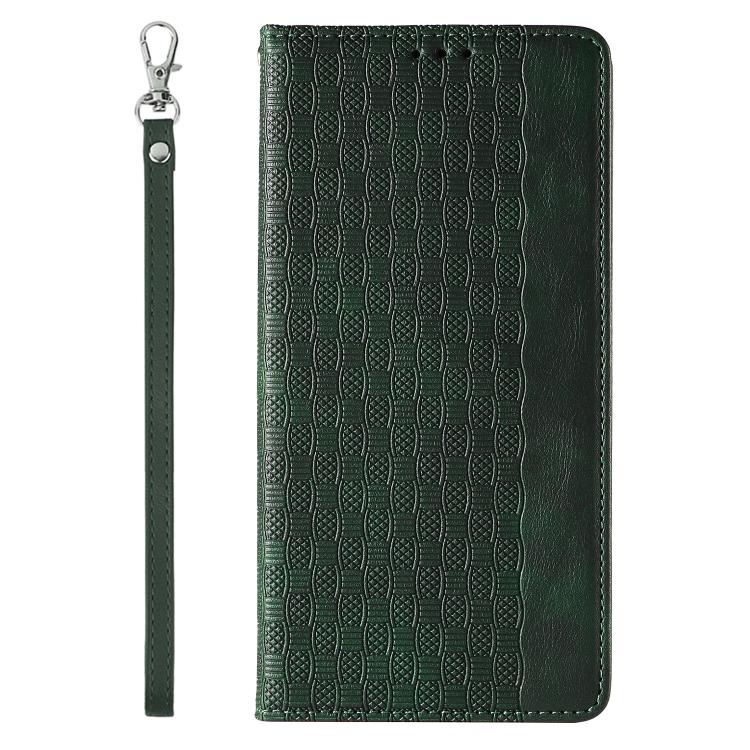 For iPhone 16 Braided Embossed Strong Magnetic Leather Phone Case