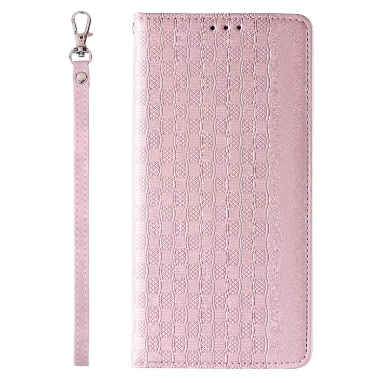 For iPhone 16 Braided Embossed Strong Magnetic Leather Phone Case