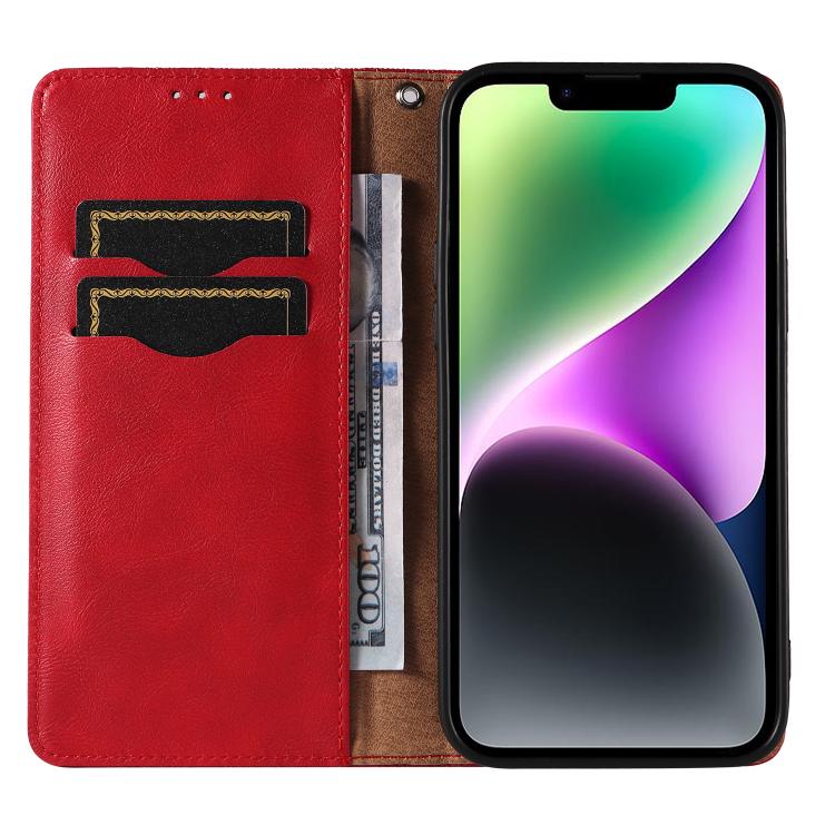 For iPhone 13 Braided Embossed Strong Magnetic Leather Phone Case