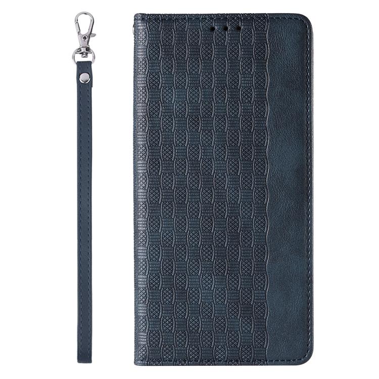 For iPhone 12 / 12 Pro Braided Embossed Strong Magnetic Leather Phone Case