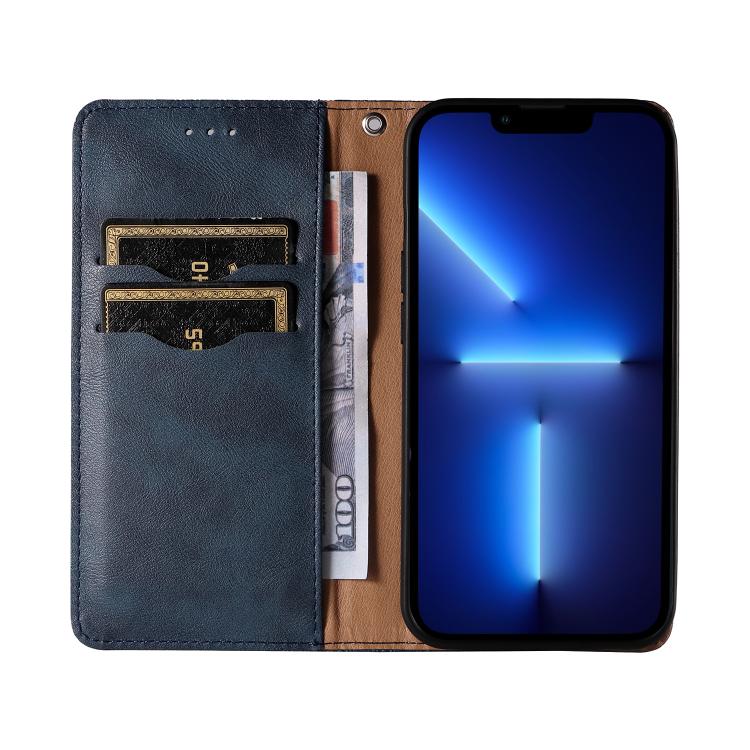 For iPhone 12 Pro Max Braided Embossed Strong Magnetic Leather Phone Case