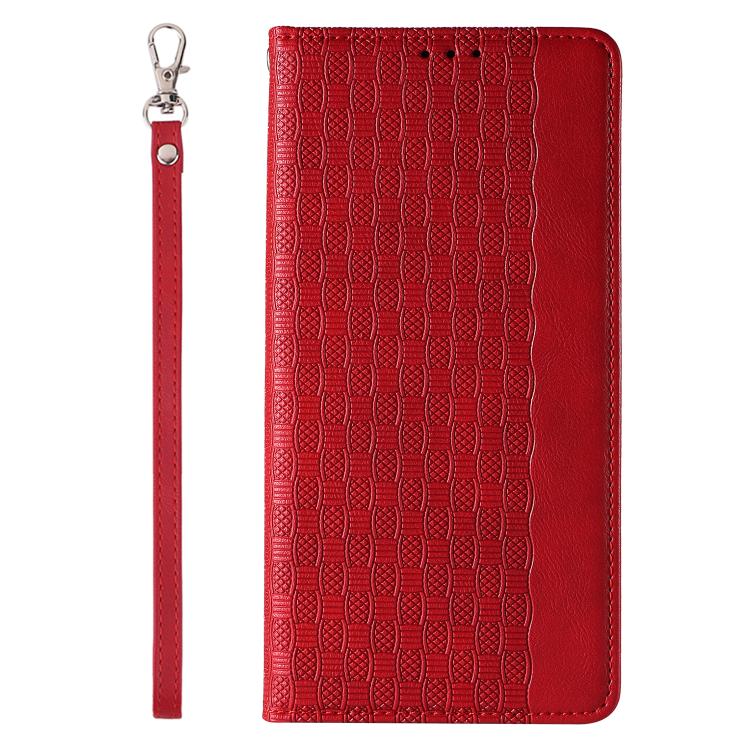 For iPhone X / XS Braided Embossed Strong Magnetic Leather Phone Case