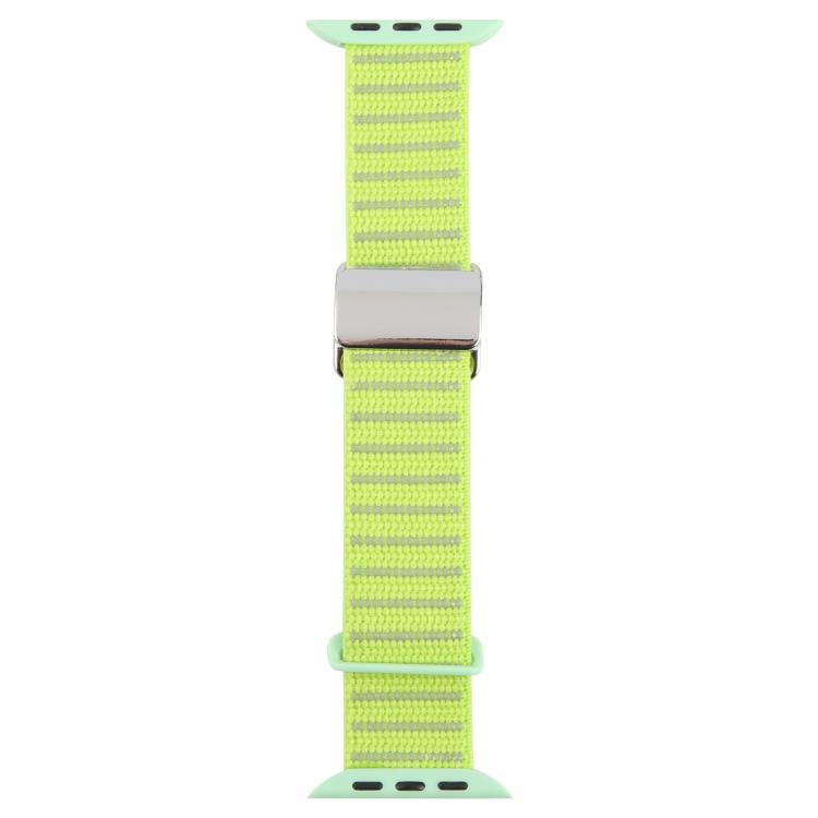 For Apple Watch 46mm / 49mm / 45mm / 44mm Magnetic Buckle Reflective Nylon Watch Band