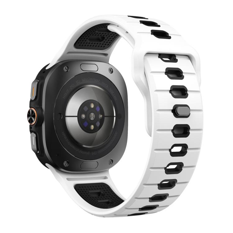 For Samsung Galaxy Watch Ultra 47mm / Ultra 2025 Horizontal Stripes Reverse Buckle Silicone Watch Band