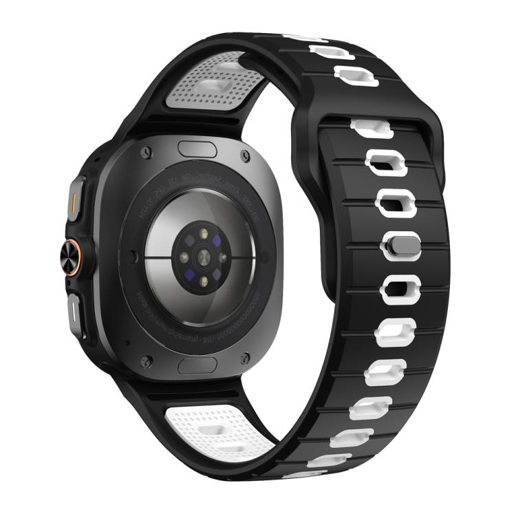 For Samsung Galaxy Watch Ultra 47mm / Ultra 2025 Horizontal Stripes Reverse Buckle Silicone Watch Band