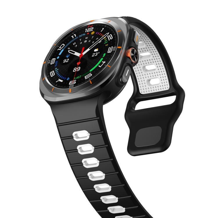 For Samsung Galaxy Watch Ultra 47mm / Ultra 2025 Horizontal Stripes Reverse Buckle Silicone Watch Band