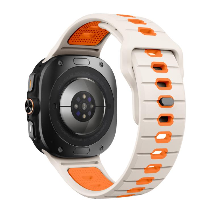 For Samsung Galaxy Watch Ultra 47mm / Ultra 2025 Horizontal Stripes Reverse Buckle Silicone Watch Band