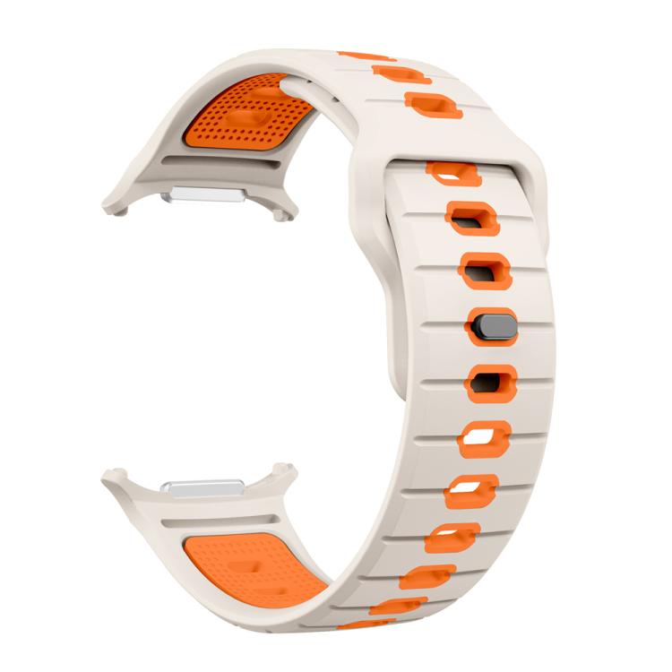For Samsung Galaxy Watch Ultra 47mm / Ultra 2025 Horizontal Stripes Reverse Buckle Silicone Watch Band