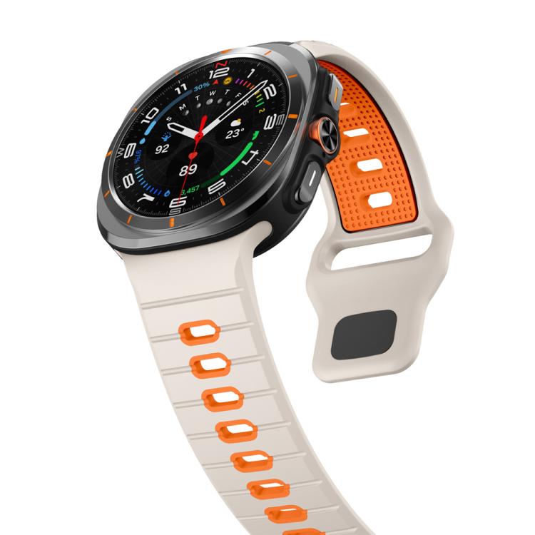 For Samsung Galaxy Watch Ultra 47mm / Ultra 2025 Horizontal Stripes Reverse Buckle Silicone Watch Band