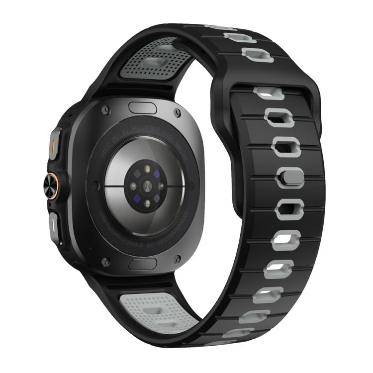 For Samsung Galaxy Watch Ultra 47mm / Ultra 2025 Horizontal Stripes Reverse Buckle Silicone Watch Band