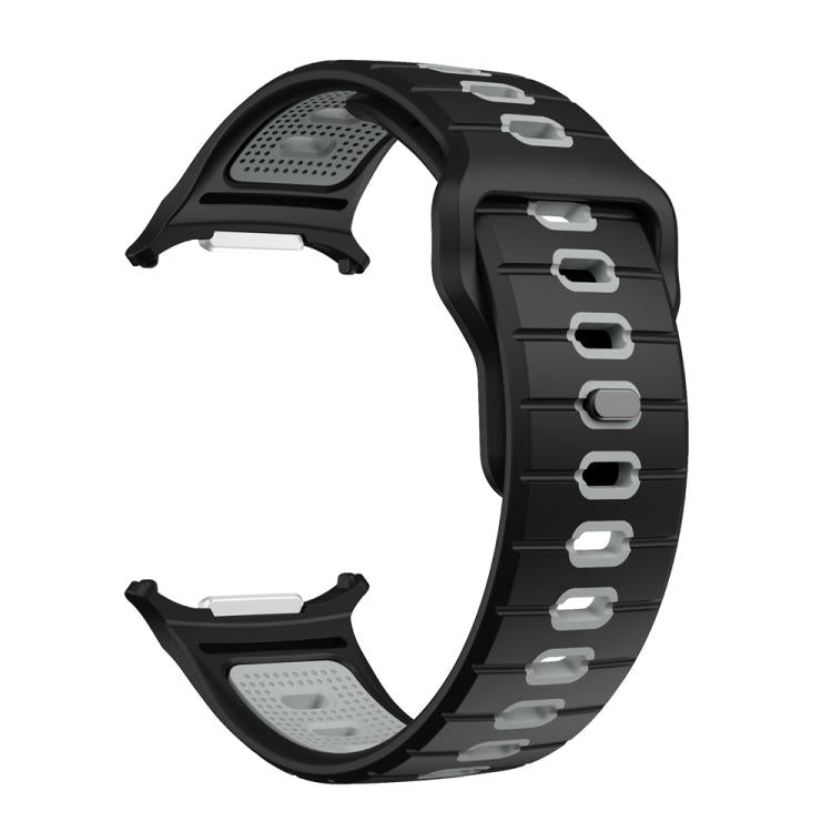 For Samsung Galaxy Watch Ultra 47mm / Ultra 2025 Horizontal Stripes Reverse Buckle Silicone Watch Band