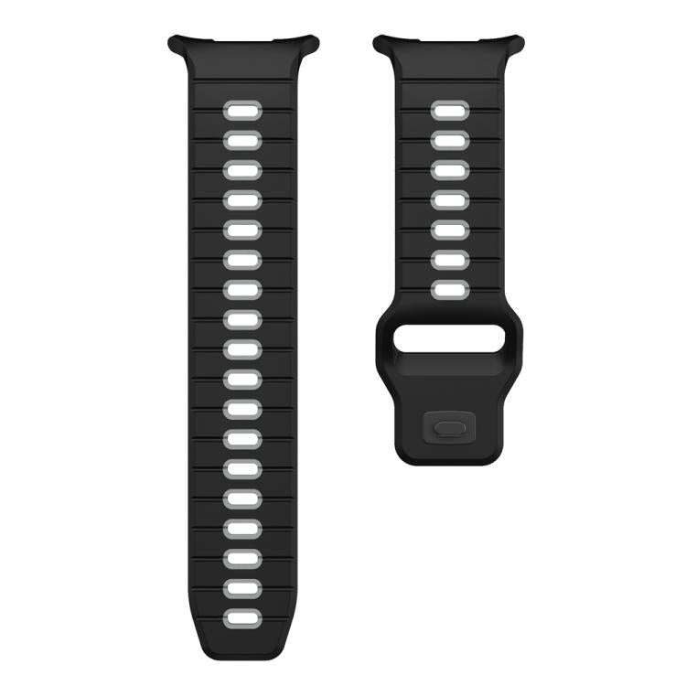 For Samsung Galaxy Watch Ultra 47mm / Ultra 2025 Horizontal Stripes Reverse Buckle Silicone Watch Band