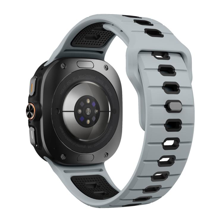 For Samsung Galaxy Watch Ultra 47mm / Ultra 2025 Horizontal Stripes Reverse Buckle Silicone Watch Band