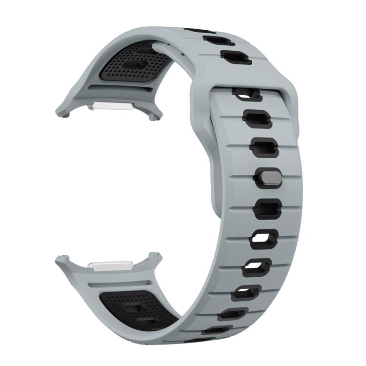 For Samsung Galaxy Watch Ultra 47mm / Ultra 2025 Horizontal Stripes Reverse Buckle Silicone Watch Band