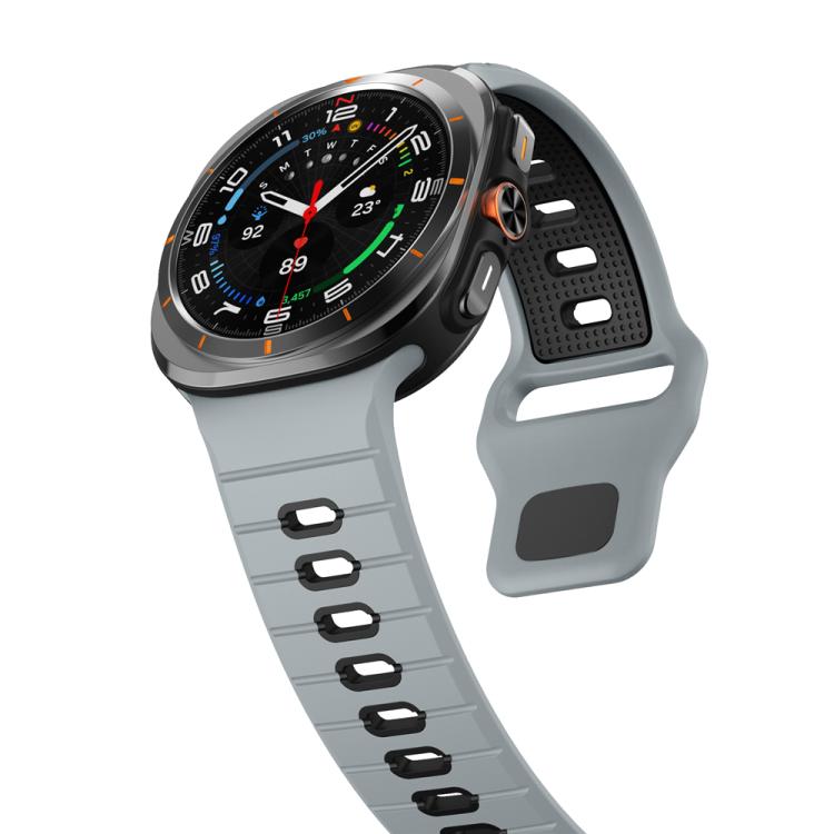 For Samsung Galaxy Watch Ultra 47mm / Ultra 2025 Horizontal Stripes Reverse Buckle Silicone Watch Band