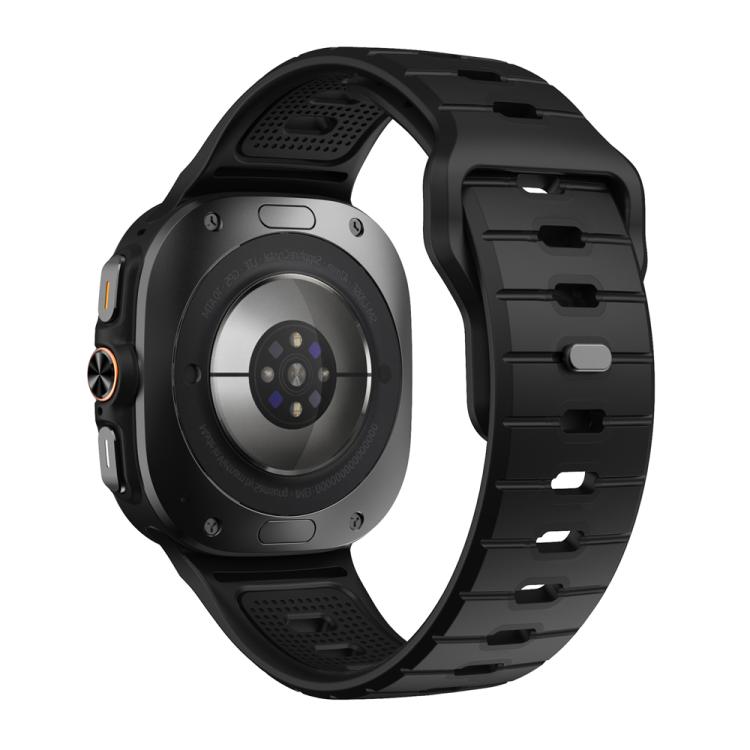 For Samsung Galaxy Watch Ultra 47mm / Ultra 2025 Horizontal Stripes Reverse Buckle Silicone Watch Band