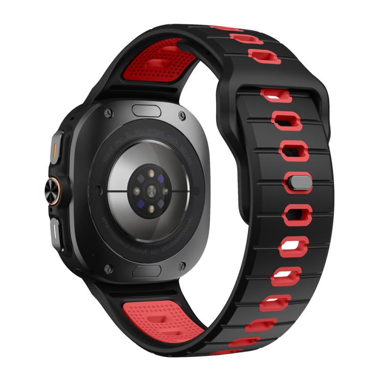 For Samsung Galaxy Watch Ultra 47mm / Ultra 2025 Horizontal Stripes Reverse Buckle Silicone Watch Band
