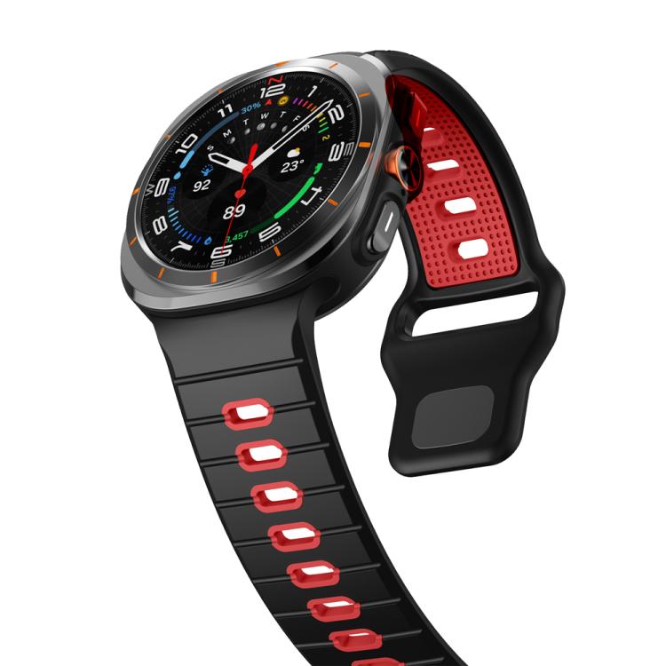 For Samsung Galaxy Watch Ultra 47mm / Ultra 2025 Horizontal Stripes Reverse Buckle Silicone Watch Band