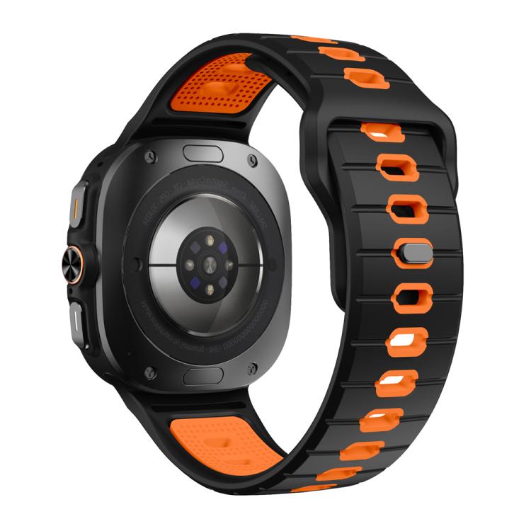 For Samsung Galaxy Watch Ultra 47mm / Ultra 2025 Horizontal Stripes Reverse Buckle Silicone Watch Band