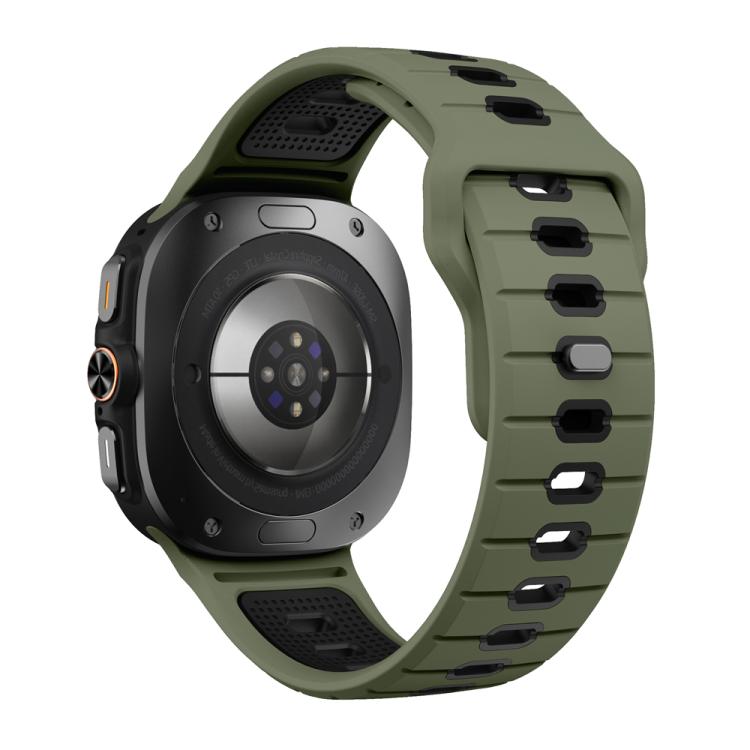 For Samsung Galaxy Watch Ultra 47mm / Ultra 2025 Horizontal Stripes Reverse Buckle Silicone Watch Band
