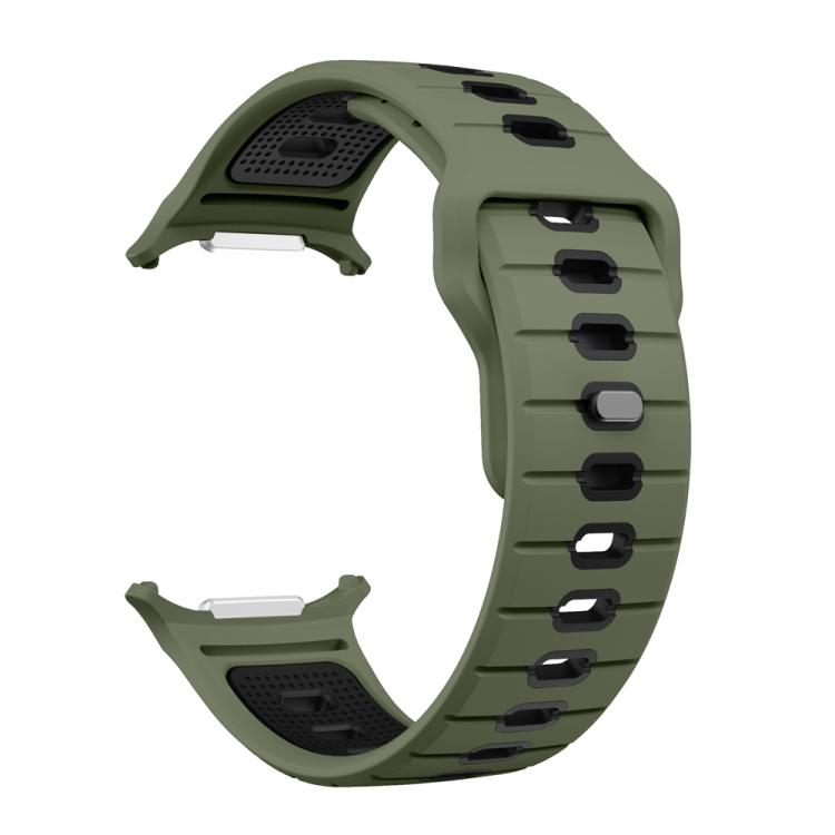 For Samsung Galaxy Watch Ultra 47mm / Ultra 2025 Horizontal Stripes Reverse Buckle Silicone Watch Band