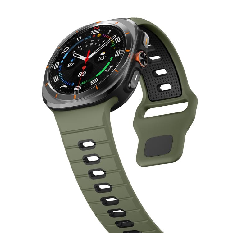 For Samsung Galaxy Watch Ultra 47mm / Ultra 2025 Horizontal Stripes Reverse Buckle Silicone Watch Band