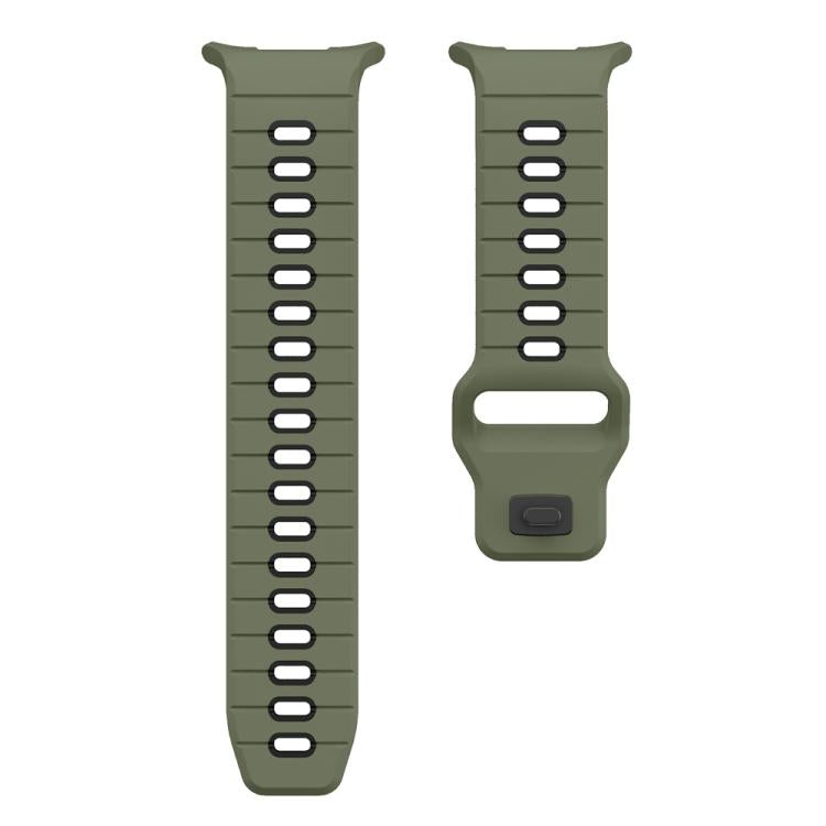 For Samsung Galaxy Watch Ultra 47mm / Ultra 2025 Horizontal Stripes Reverse Buckle Silicone Watch Band
