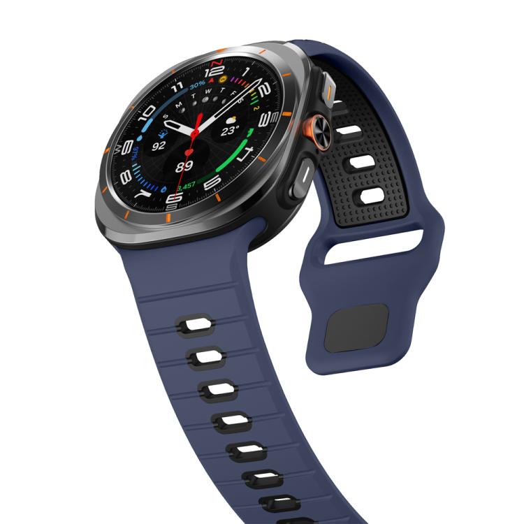 For Samsung Galaxy Watch Ultra 47mm / Ultra 2025 Horizontal Stripes Reverse Buckle Silicone Watch Band