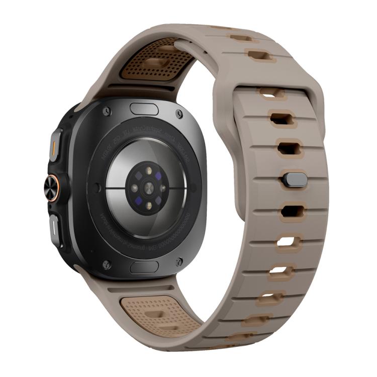For Samsung Galaxy Watch Ultra 47mm / Ultra 2025 Horizontal Stripes Reverse Buckle Silicone Watch Band