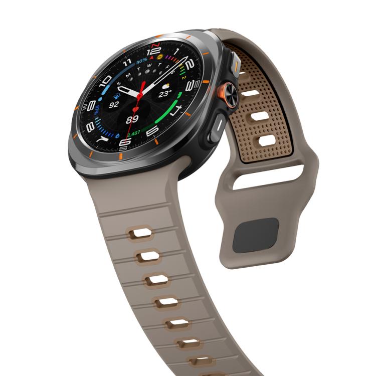 For Samsung Galaxy Watch Ultra 47mm / Ultra 2025 Horizontal Stripes Reverse Buckle Silicone Watch Band