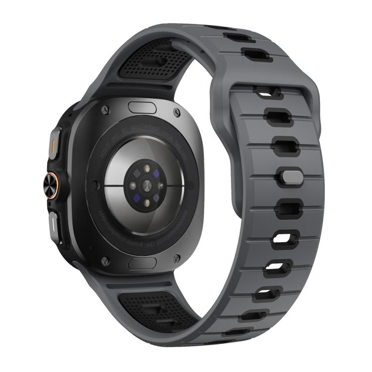 For Samsung Galaxy Watch Ultra 47mm / Ultra 2025 Horizontal Stripes Reverse Buckle Silicone Watch Band