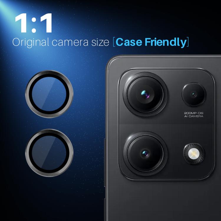 For Xiaomi Redmi Note 14S 4G NORTHJO Camera Lens Protector CD Metal Ring Tempered Glass Film