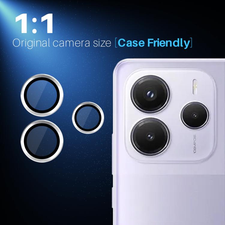For Xiaomi Redmi Note 14 5G NORTHJO Camera Lens Protector CD Metal Ring Tempered Glass Film